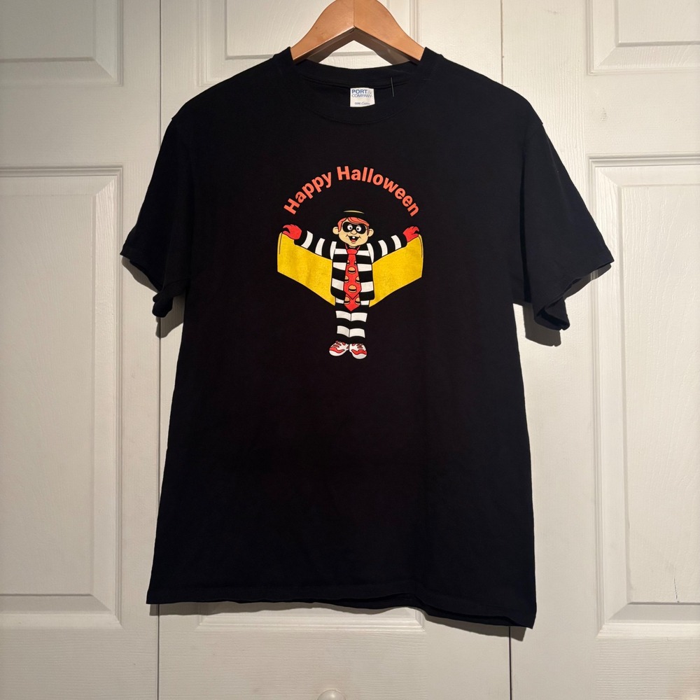 Port & Company McDonald's Hamburglar Halloween T-Shirt Mens M Black